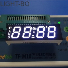 Tampilan LED Kustom Ultra Putih, 4 Digit Tujuh Segmen Tampilan Anoda Umum Untuk Oven Timer