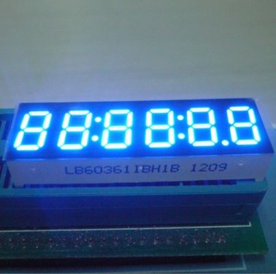 Harga yang bagus Ultra terang Biru 6 Digit 7 Segmen Tampilan Led 0,32 Inch Dengan Hitam Permukaan on line