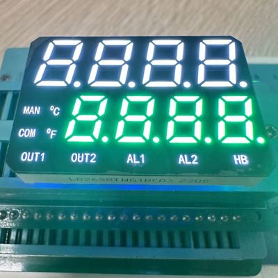Harga yang bagus High Brightness White /Pure Green Dual Line 7 Segment LED Display Common Anode for Temperature Indicator on line
