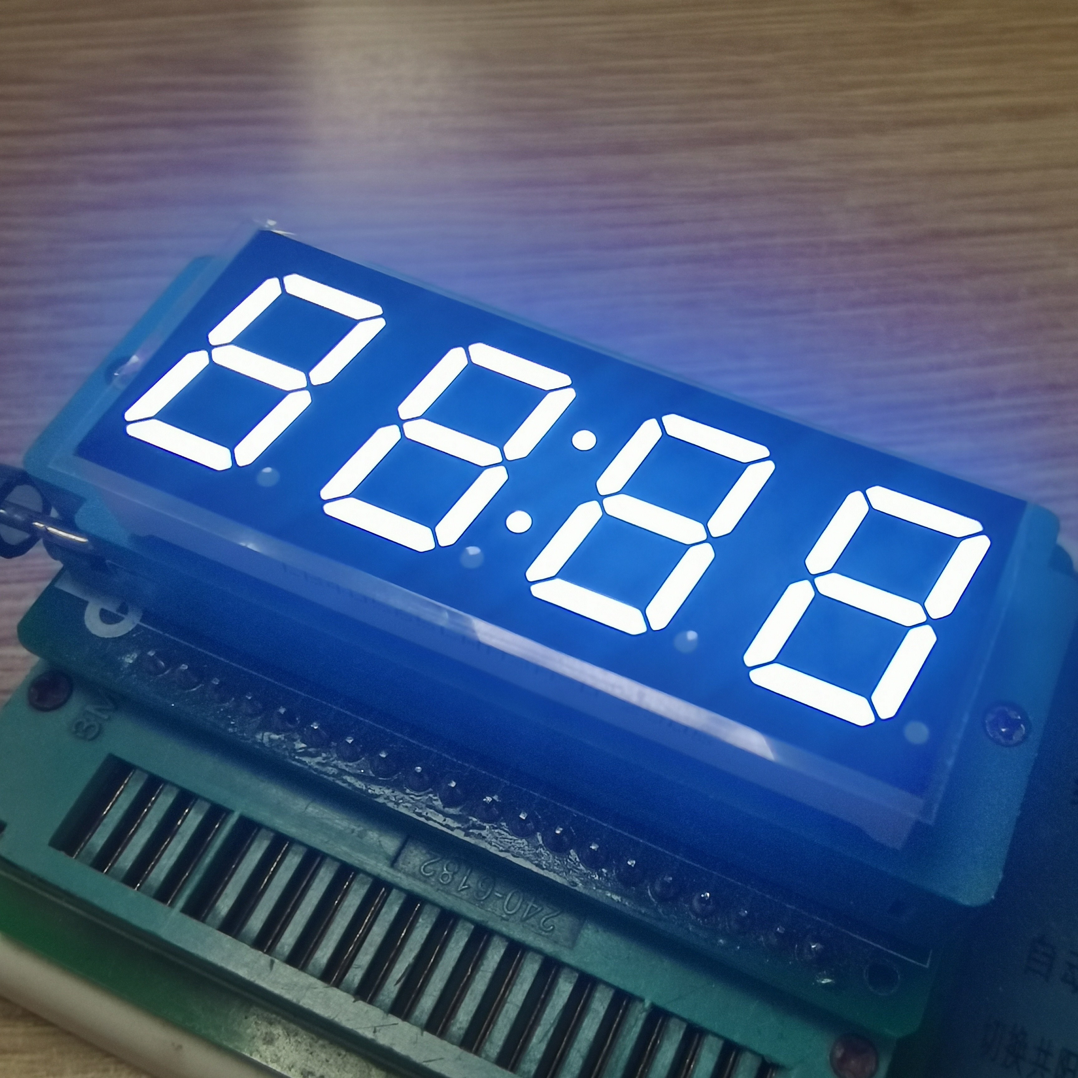 4-Digit White LED Clock Display