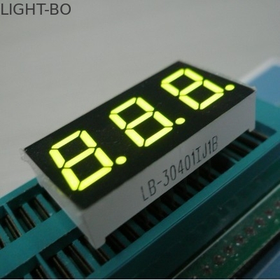 Kuning Hijau Tiga Digit 7 Segmen LED Tampilan Anode Umum