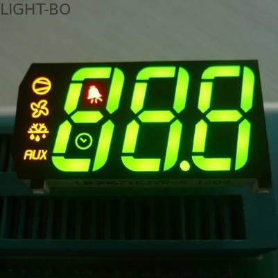 0,67 inci 3 Digit Tujuh Segmen Tampilan Umum Anoda Hijau Kuning Merah