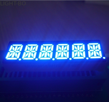 0,39 Inch 6 Digit 14 Segmen Tampilan Umum Kontrol Proses Cathode Ultra Biru Diterapkan