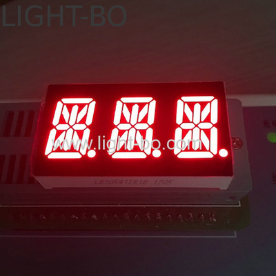 Tiga digit 0,54 inci Merah 14 Segmen LED Tampilan Anode Untuk Industri