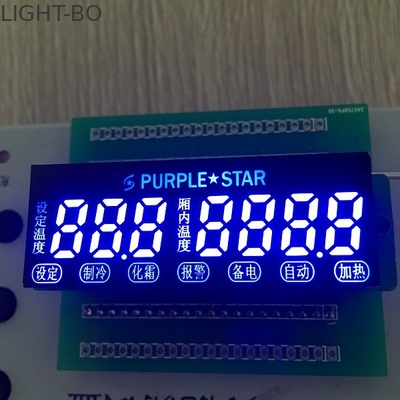 7 Digit 7 Segmen LED Display Custom Ultra Blue Untuk Kontrol Suhu