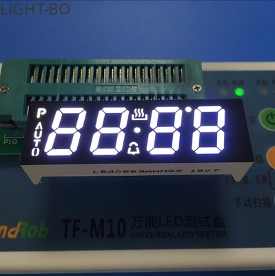 Tampilan LED Kustom Ultra Putih, 4 Digit Tujuh Segmen Tampilan Anoda Umum Untuk Oven Timer