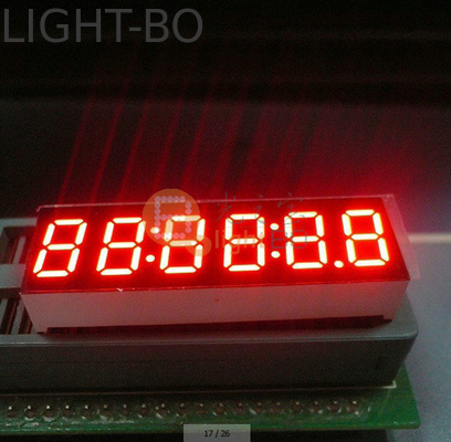 6 Digit Size LED Clock Display dengan panjang gelombang 515-525nm dan Sumber Daya Listrik