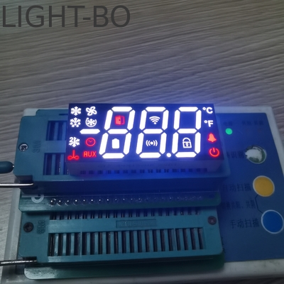 Multicolor 3 Digit 7 Segmen LED Tampilan Katode Umum Untuk Pengontrol Kulkas