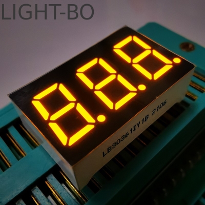 Super Bright Amber LED Display 7 Segmen 3 Digit 9.2mm Common Cathode untuk Panel Meter