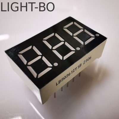Super Bright Amber 7 Segmen 3 Digit 9,2mm LED Display Common Cathode untuk Panel Meter