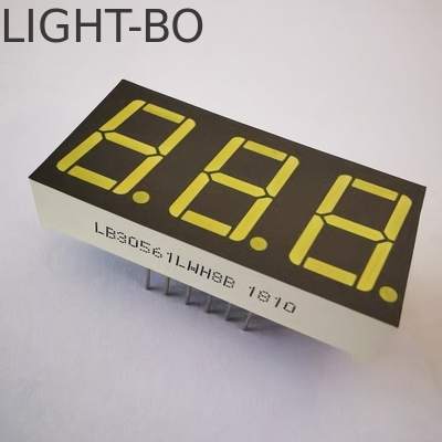 LED Display Ultra Bright White Grey Surface 7 Segmen 3digit 14.2mm Katode Umum untuk Pengontrol Suhu
