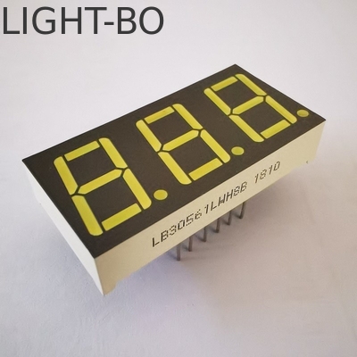 Display LED Katode Umum Ultra Cerah Putih Abu-abu Permukaan 7 Segmen 3digit 14.2mm untuk Pengontrol Suhu