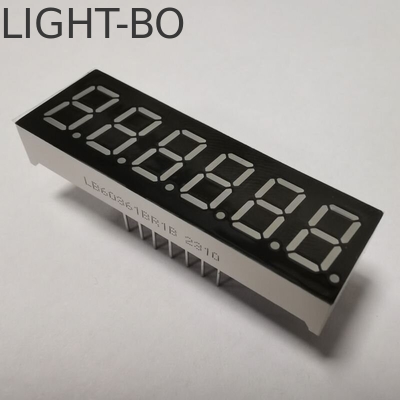 Orange 6 digit 0,36-inci 7 Segmen LED Display, Banyak Digunakan untuk Panel Instrumen