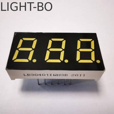 Triple Digit White7 Segment LED Display Common Cathode untuk indikator suhu