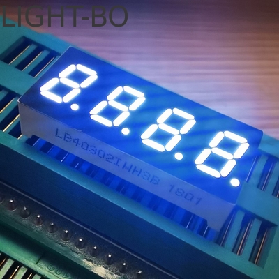 Tampilan LED Segmen 7,62mm 4Digit 7 Putih Anode Umum untuk Indikator Suhu