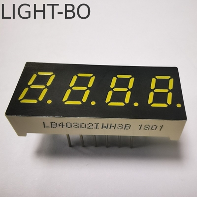 4 digit 7 Segmen LED Tampilan Katode Umum Ultra Putih 7,62mm untuk Indikator Suhu