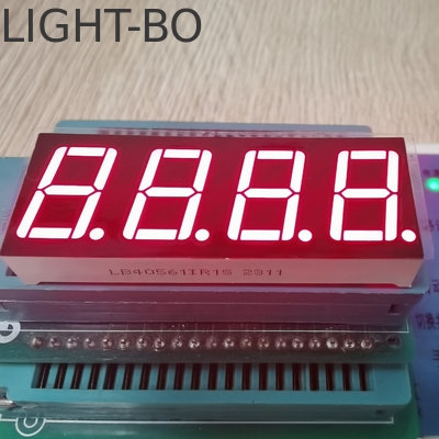 4 digit 14.2mm Merah terang tinggi 7 Segmen LED Tampilan Anode Umum Untuk Pengendalian Suhu