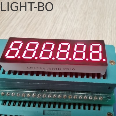 Tinggi terang Merah 7 Segmen LED Display 6 Digit 9.2mm Cathode Umum untuk Digital Countdown Timer