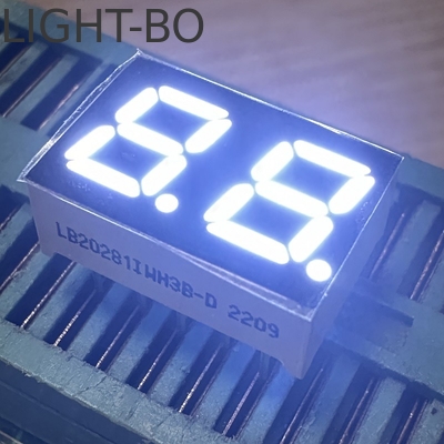 Super Cerah Putih 2 Digit 7mm 7 Segmen LED Tampilan Katode Umum untuk Peralatan Rumah Tangga