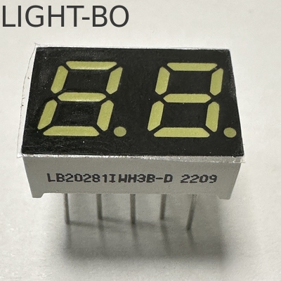 2 digit 7mm 7 Segmen LED Display Super Cerah Putih Anode Umum untuk Perkakas Rumah