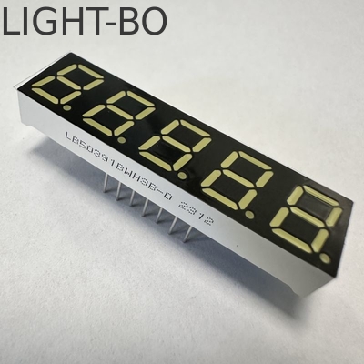 Ultra Putih 7 Segmen LED Tampilan 5 Digit 0.39 inci Anode Umum untuk Indikator Digital