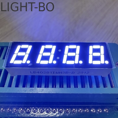 Layar LED putih 7mm 4 digit 7 segmen Anode umum untuk panel multimeter