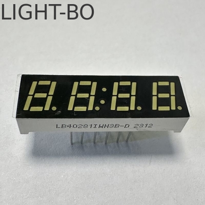 Layar LED 7mm Ulrta Putih Cerah 4 Digit 7segmen Katode Umum untuk Panel Multimeter