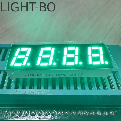Hijau 4 digit 7mm LED Display 7 Segmen Anode Umum untuk Pengontrol Suhu