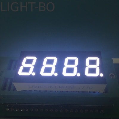 4 digit 0,4 inci 7 Segmen Ultra Putih LED Tampilan Katode Umum untuk Monitoring Instrumen yang Tepat