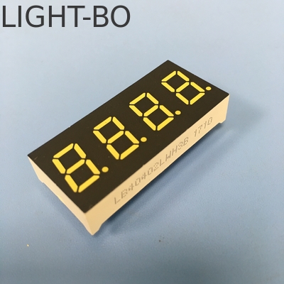 4 digit 0,4 inci 7 Segmen Ultra Putih LED Tampilan Anode Umum untuk Monitoring Instrumen yang akurat