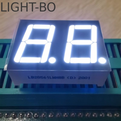 Umum Anode 7 Segmen LED Tampilan Dual Digit 14.2mm Putih Warna