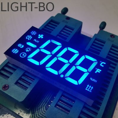 Custom Ultra Blue 3 digit 7 segmen tampilan LED Common Cathode untuk pengontrol kulkas
