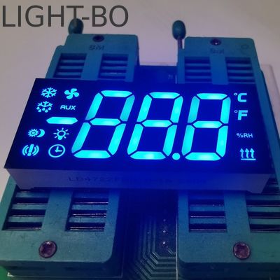 Custom 3 Digit 7 Segmen LED Tampilan Ultra Biru Umum Anode untuk Pengontrol Kulkas