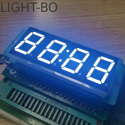 4 Digit 7 Segmen LED Jam Tampilan Anode Umum Putih 14.2mm untuk Digital Timer