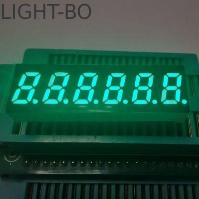 Hijau Ukuran Kecil 6 Digit 7 Segmen LED Tampilan Katode Umum untuk Frequency Converter