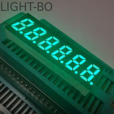Ukuran Kecil 6 Digit 7 Segmen LED Tampilan Anode Umum Hijau untuk Frequency Converter