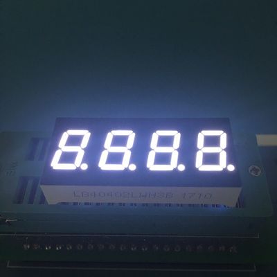 4 digit 0,4 inci 7 Segmen Ultra Putih LED Tampilan Anode Umum untuk Monitoring Instrumen yang akurat