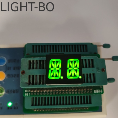 Pure Green Black Face Alfanumeric LED Display 2 digit 13,8mm 14 Segmen