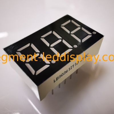 Tampilan LED Amber Super Terang 7 Segmen 3 Digit 9.2mm Common Anode untuk Panel Meter