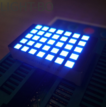 Ultra biru cerah 3mm 5 * 7 matriks titik persegi dipimpin tampilan baris katode kolom anode untuk indikator lantai lift