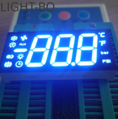 Harga yang bagus Tampilan LED 7 Segmen Tiga Digit Biru ultra terang yang disesuaikan Common anode untuk Kontrol Kulkas on line