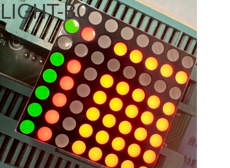 Harga yang bagus Tampilan LED Performa Stabil Dua Warna Merah/Hijau 3mm Matriks 8*8DOT untuk Tanda Bergerak on line