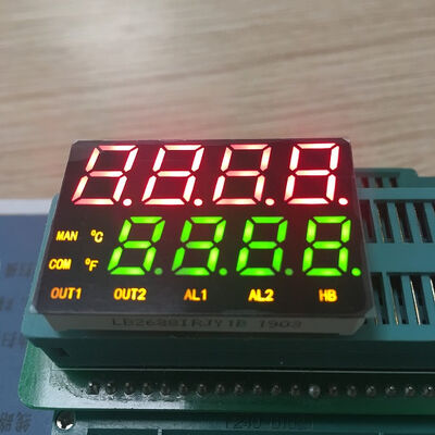 Harga yang bagus Tampilan LED 7 Segmen Dua Baris 4 Digit Merah/Hijau/Kuning Anoda Bersama untuk Kontrol Suhu on line