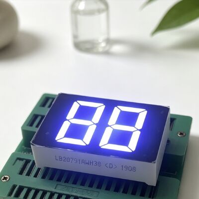 Tampilan LED 7 Segmen Katoda Umum 2 Digit Putih Sangat Terang 20mm untuk Pemanas Air Digital