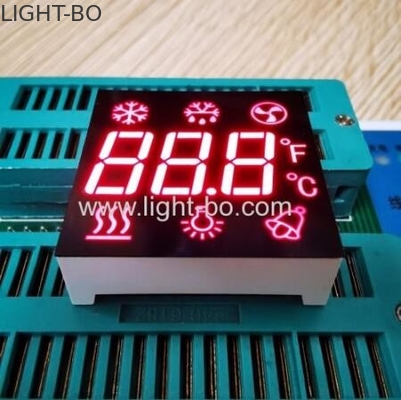 Ultra Red Display LED Segmen 7 Triple Digit yang Disesuaikan Anode Umum Untuk Kontrol Kulkas