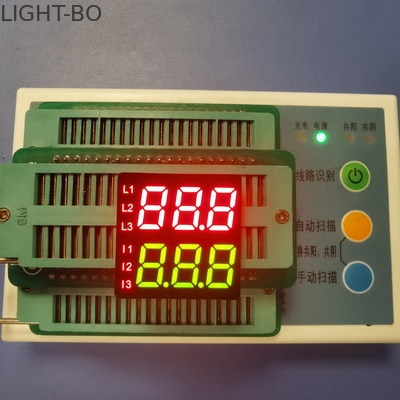 Baris Ganda 8.6mm Tinggi 7 Segmen Tampilan LED Dua Warna 3 Digit