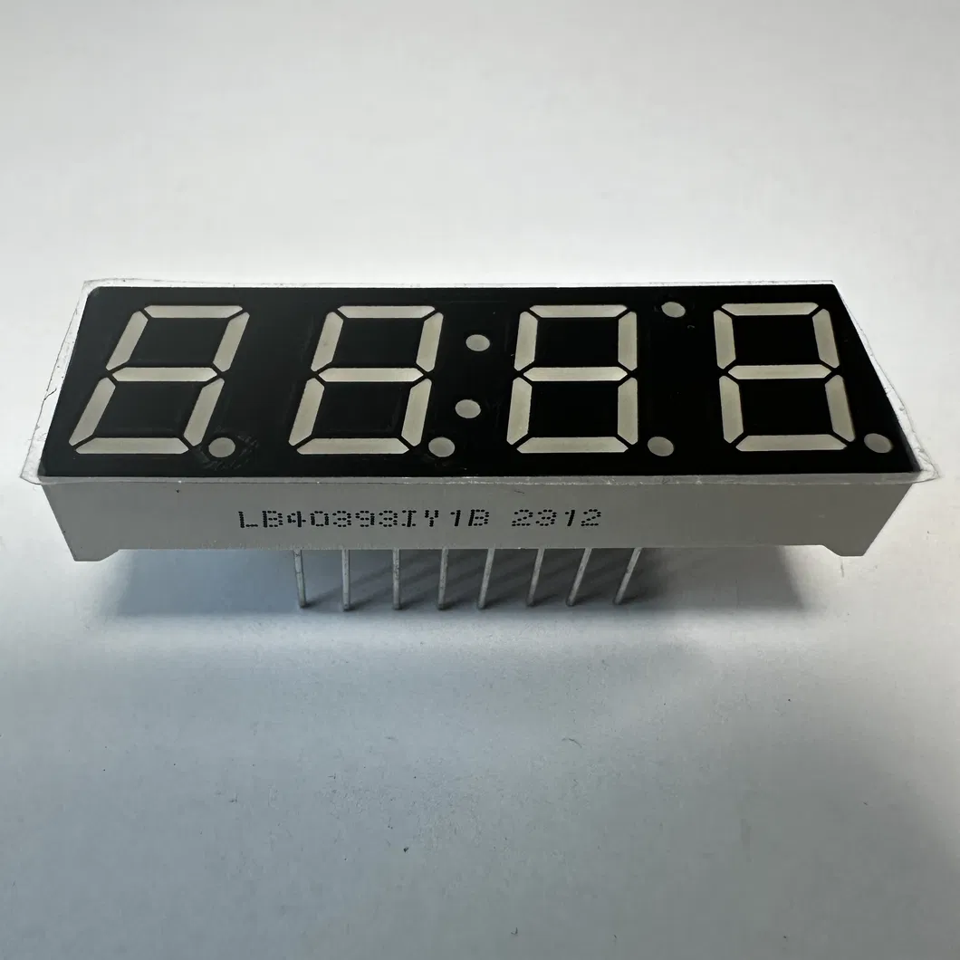 0.39"Tampilan LED 7 Segmen Kuning Anode Umum untuk Indikator Kelembaban Suhu 0