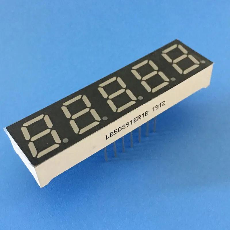 Super Cerah Merah 7 Segmen LED Tampilan 0,39 inci 5 digit Anode Umum untuk Konverter Frekuensi Digital 0