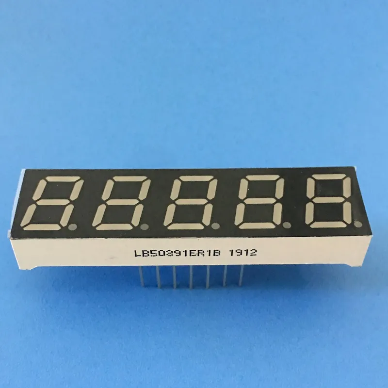 Super Cerah Merah 7 Segmen LED Tampilan 0,39 inci 5 digit Anode Umum untuk Konverter Frekuensi Digital 4