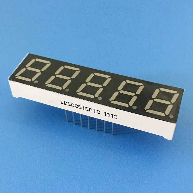 Super Cerah Merah 7 Segmen LED Tampilan 0,39 inci 5 digit Anode Umum untuk Konverter Frekuensi Digital 5